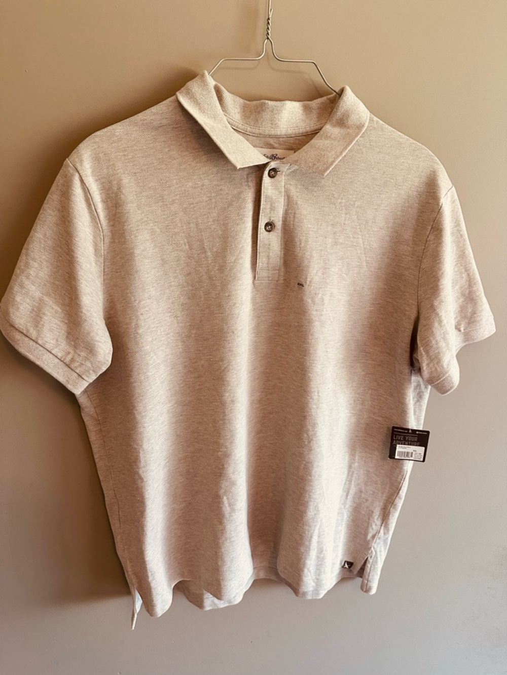 Eddie Bauer Men's Polo Shirt in Light Beige